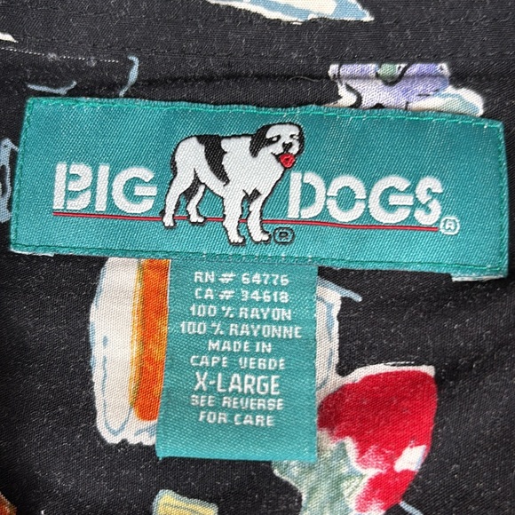 Big Dogs Men's Tropical Dog Drink Inspired Button-down Shirt, Size X-Large Fun!- - Picture 6 of 8
